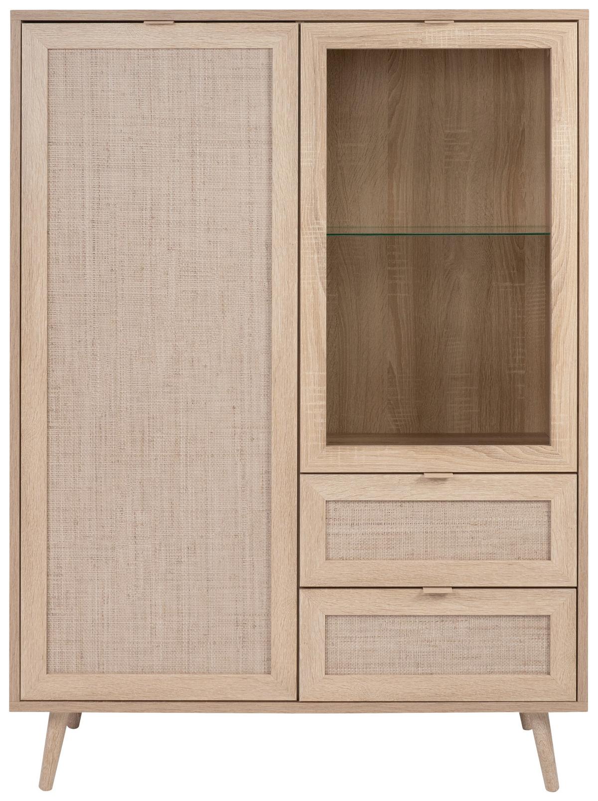 KOMODA WYSOKA BALI - kolor dębu sonoma, Natur, materiał drewnopochodny/tworzywo sztuczne (101,5/139/40cm) - MID.YOU