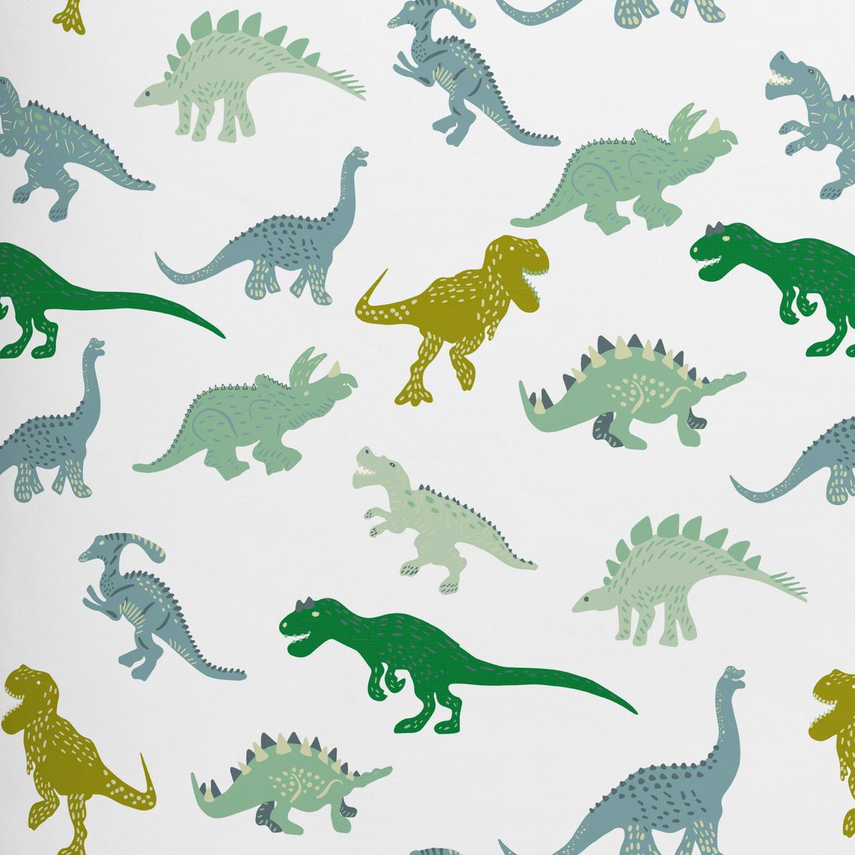 Kinderbettwäscheset DINO - Weiss/Grün, Textil (160/210cm) - Mömax