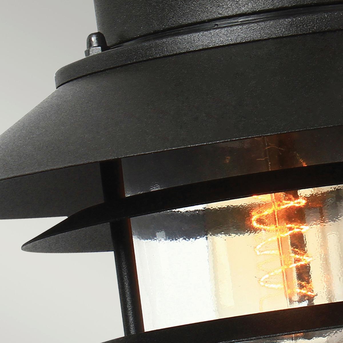 Kültéri Falilámpa Copenhagen-Bk - fekete, Konventionell, üveg/fém (22/23,6cm) - Elstead Lighting