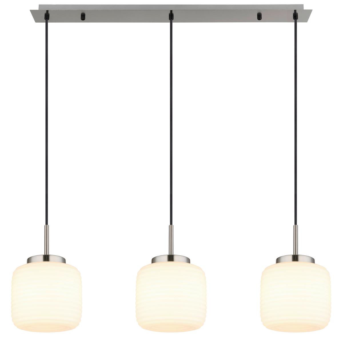 HÄNGELEUCHTE 15772-3H KLADORA - Weiss/Schwarz, Konventionell, Glas/Textil (24/130cm) - Globo