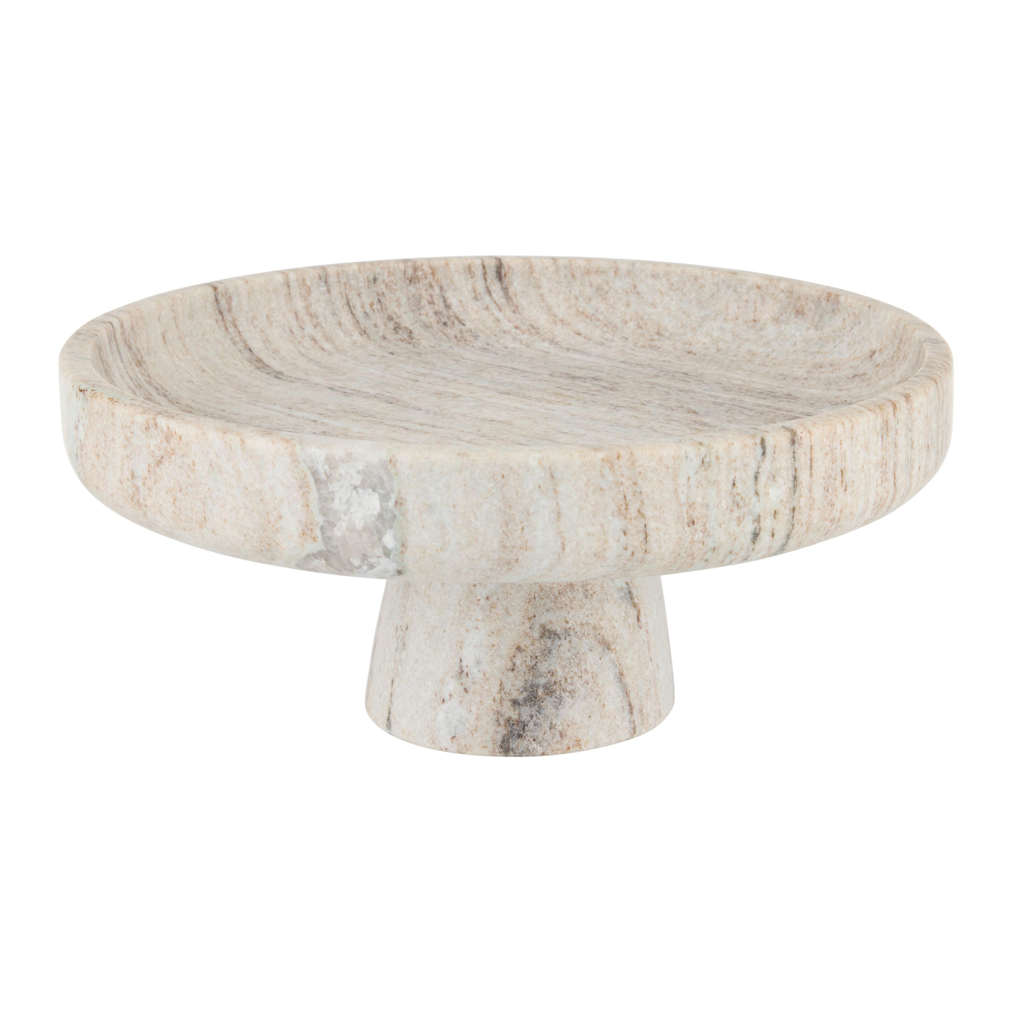 Tortenplatte Shiny Silver Naturfarben Marmor - Naturfarben, MODERN, Stein (28/12cm) - Mömax