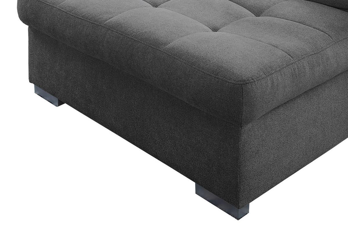 Wohnlandschaft Zira Anthrazit Nylon/Mikrofaser - Chromfarben/Anthrazit, Design, Kunststoff/Textil (212/330/169cm) - Livetastic