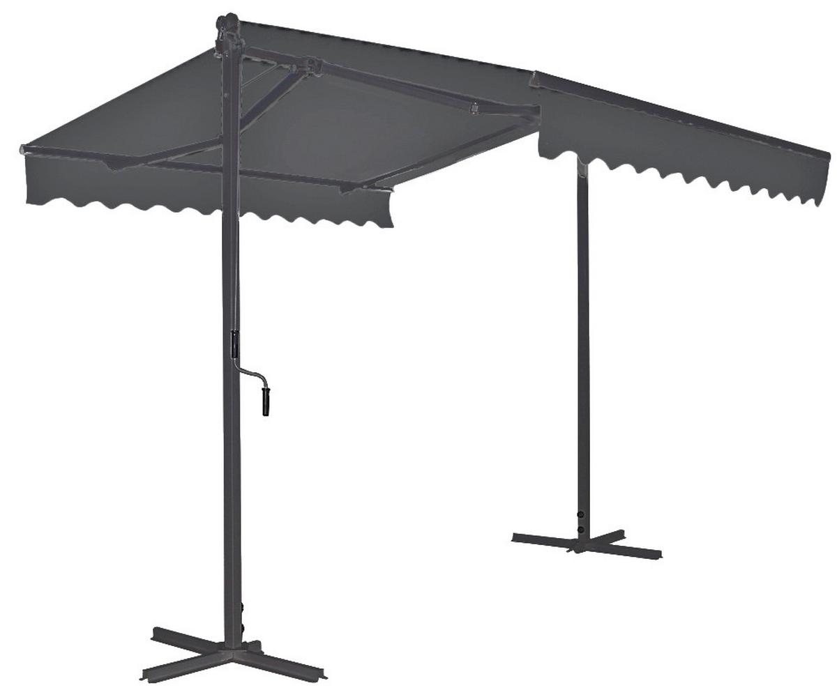 Stand-Markise Anthrazit - Dunkelgrau/Anthrazit, Basics, Kunststoff/Metall (300/260/300cm) - Gardenson