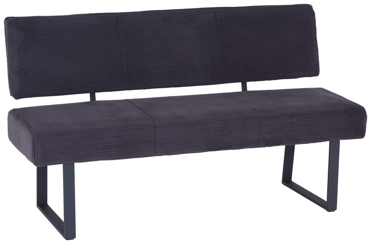 Klop Olivia, Antracit - črna/antracit, Moderno, kovina/tekstil (160/91/61cm)