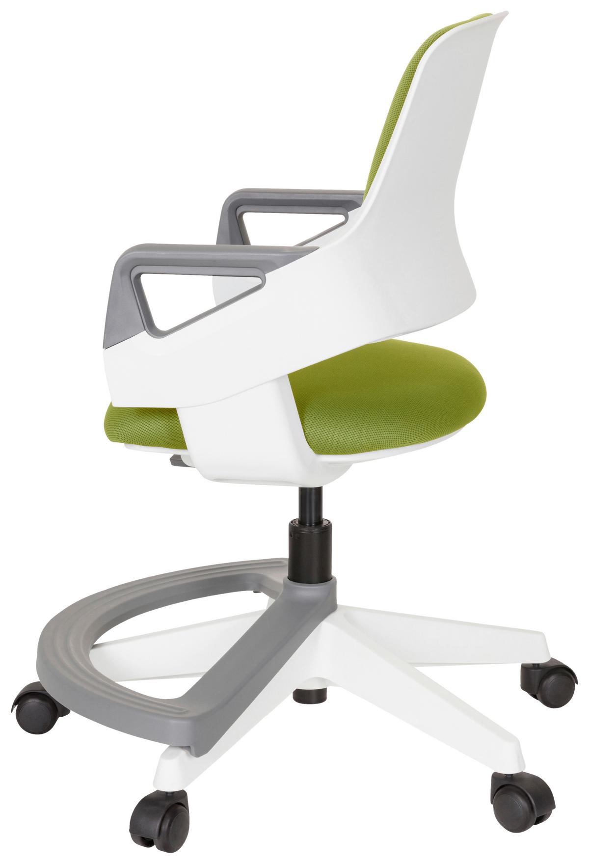 Otroški Vrtljivi Stol Kid Flex, Olivno Zelena - bela/olivno zelena , Moderno, umetna masa/tekstil (53/80 - 93/60cm) - MID.YOU