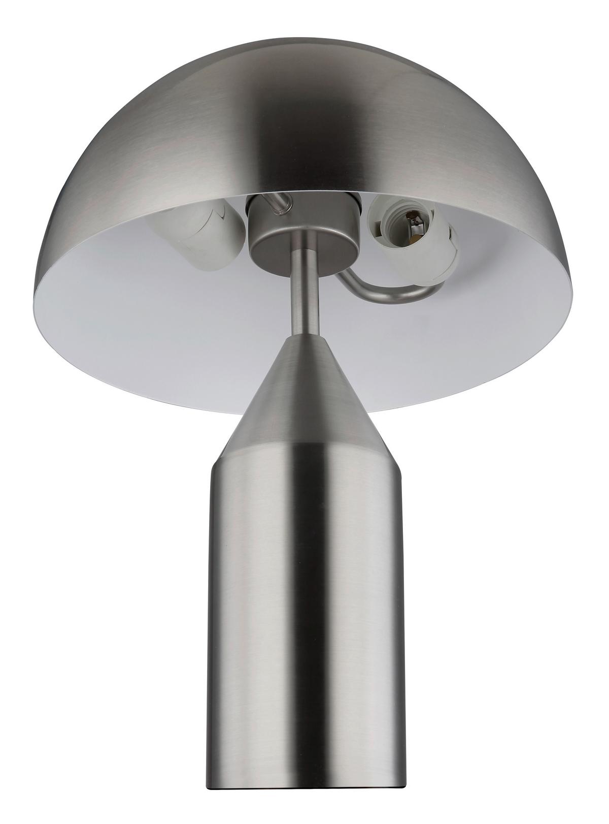 TISCHLEUCHTE 21030N - Weiss/Nickelfarben, Design, Metall (28/39cm) - Globo