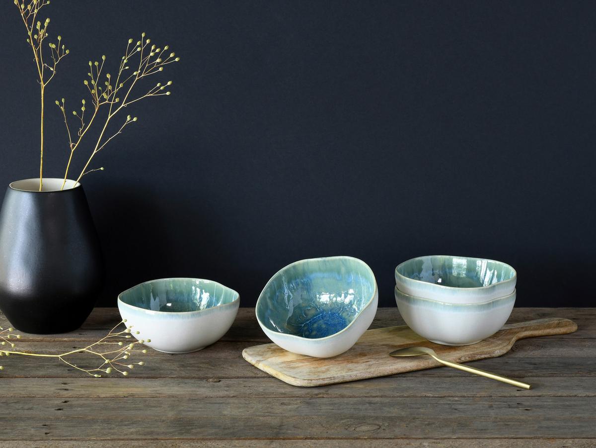 Set Skodelic Za Kosmiče Yuki Uno, 4-Delni - modra/zelena, Basics, keramika (16cm) - Creatable