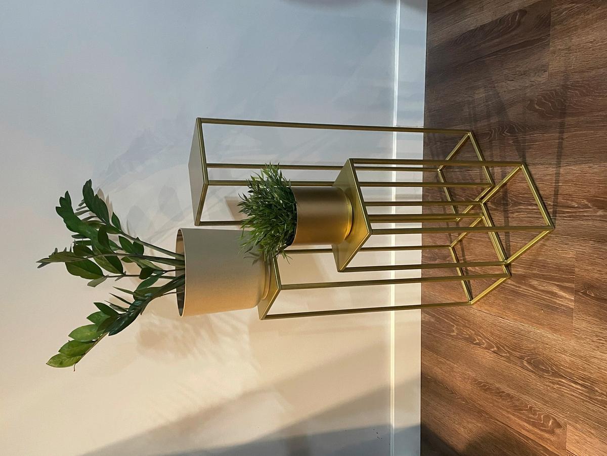 Blumenständer Goldfarben - Goldfarben, Basics, Metall (19/77/19cm)