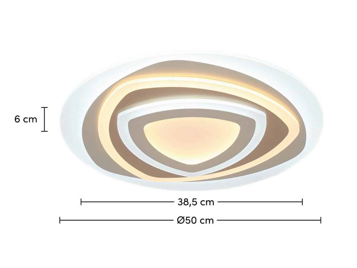 LAMPA SUFITOWA ELLA - biały/cappuccino, Trend, tworzywo sztuczne/metal (50/6cm) - Novel