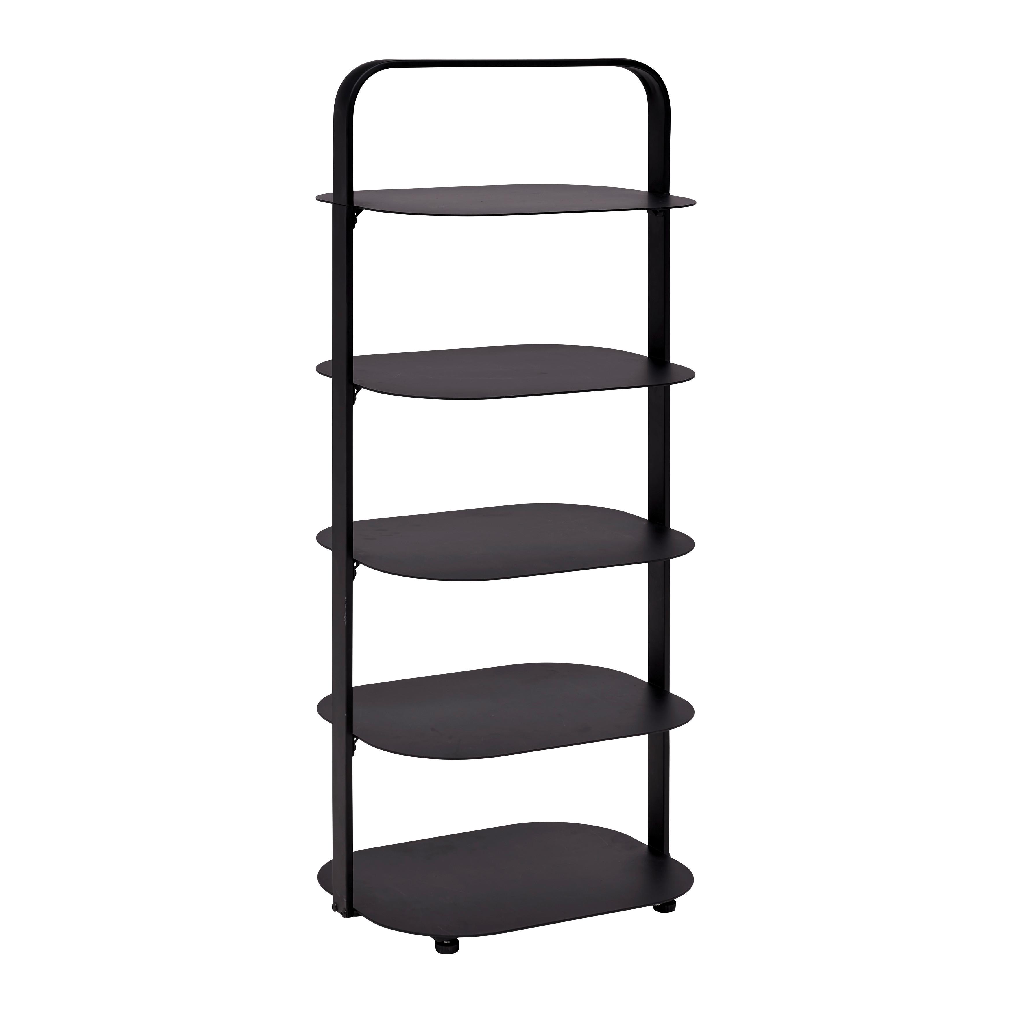 Polc Fekete Levit - fekete, Modern, fém (47/109/35cm) - Premium Living