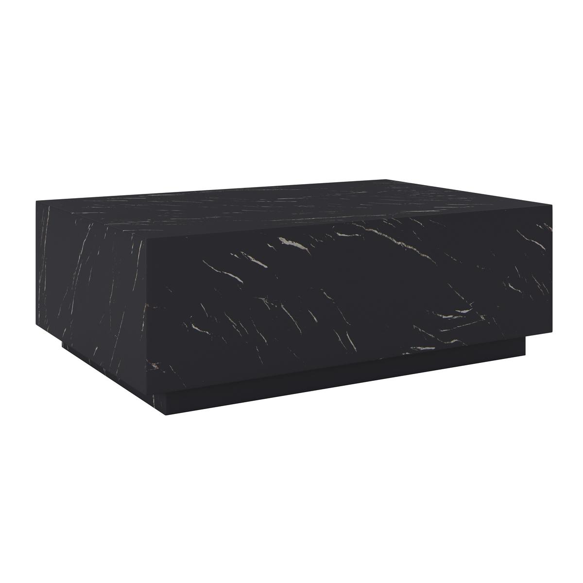 Couchtisch Ellis Schwarz MDF Marmor-Optik - Schwarz, MODERN, Holzwerkstoff (120/35/80cm) - Bessagi Home