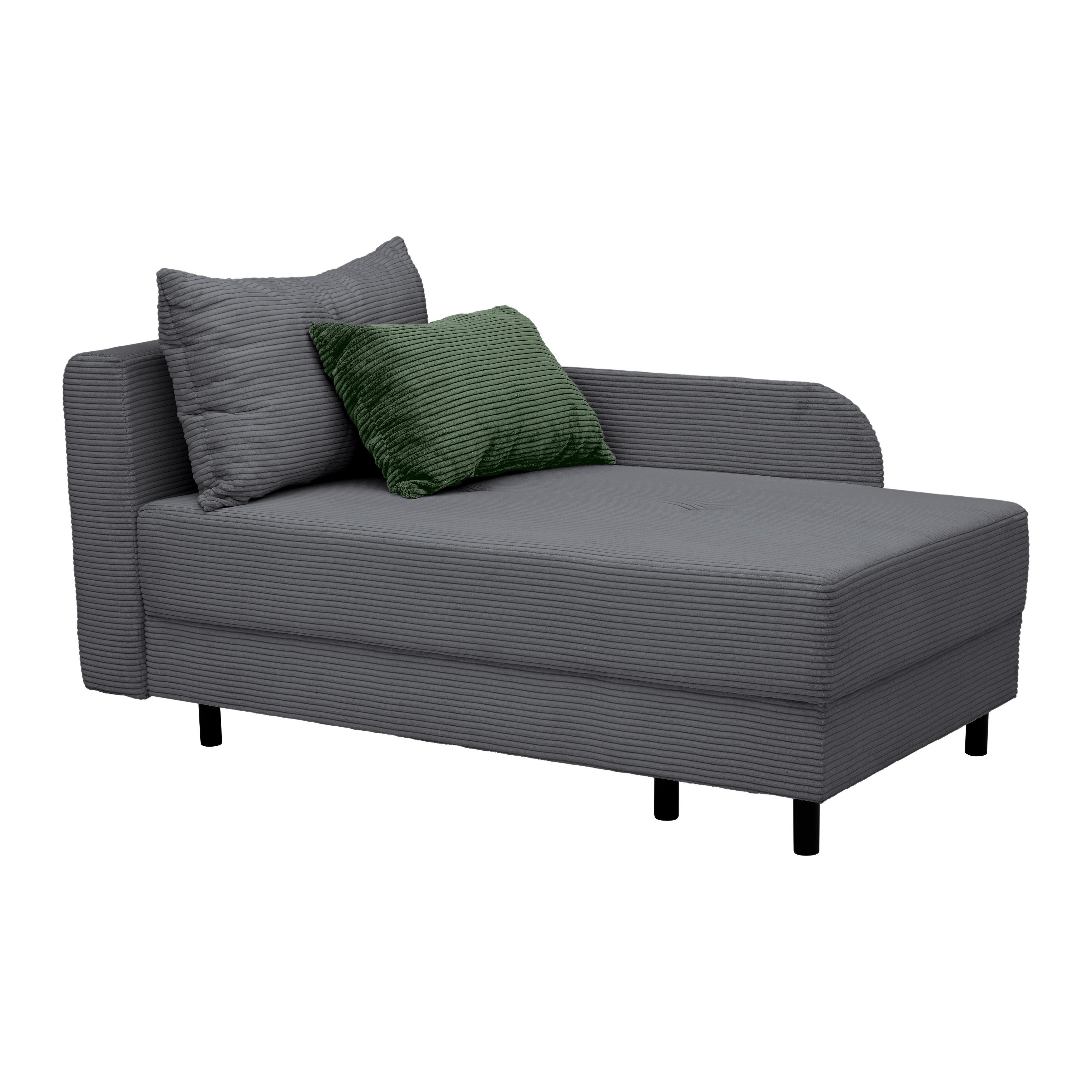 Liege Nova Dunkelgrau - Dunkelgrau/Schwarz, MODERN, Holz/Textil (85/62/145cm) - Mömax