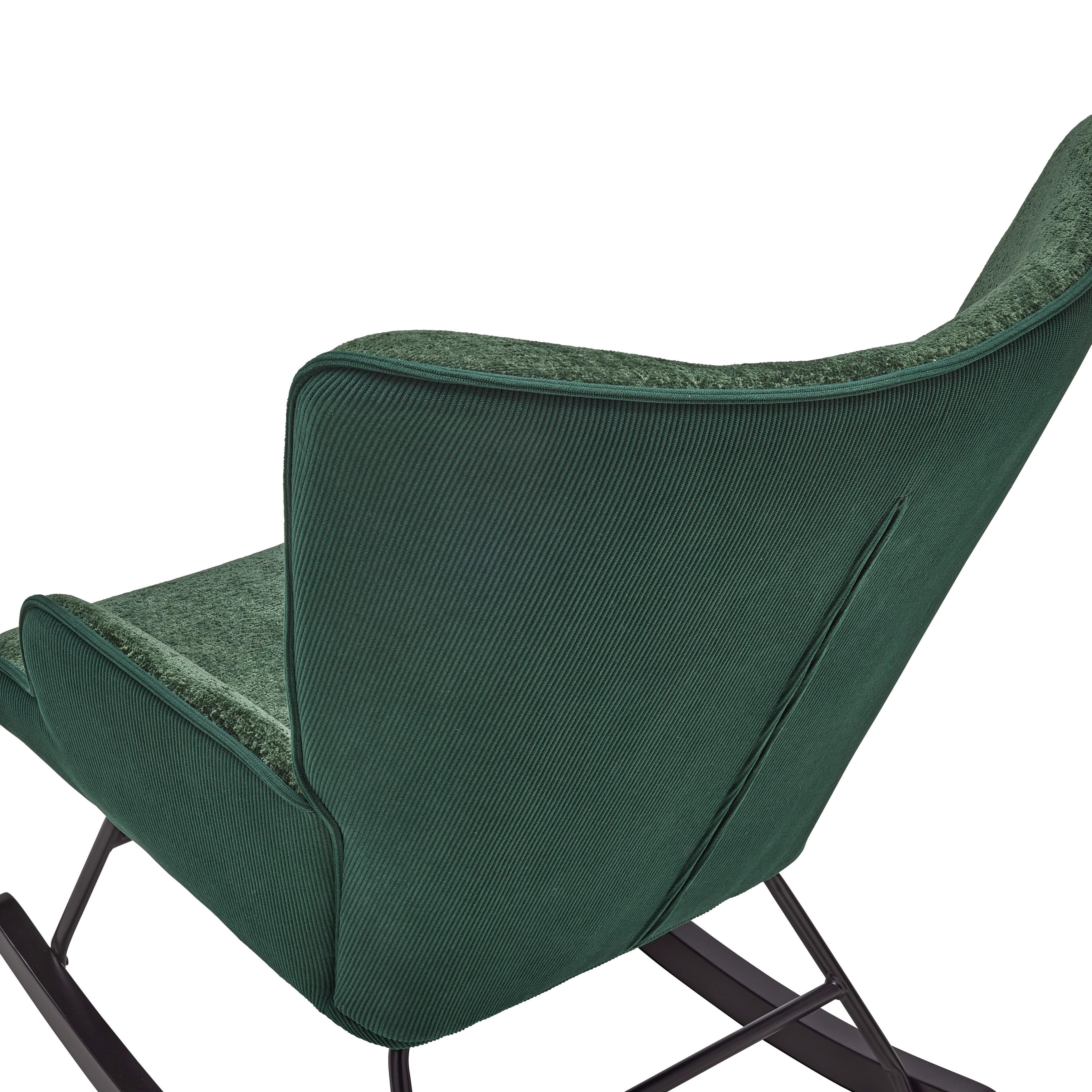 GUNGFÅTÖLJ ROCK - grön/svart, Modern, metall/trä (66/90/77cm) - Mömax