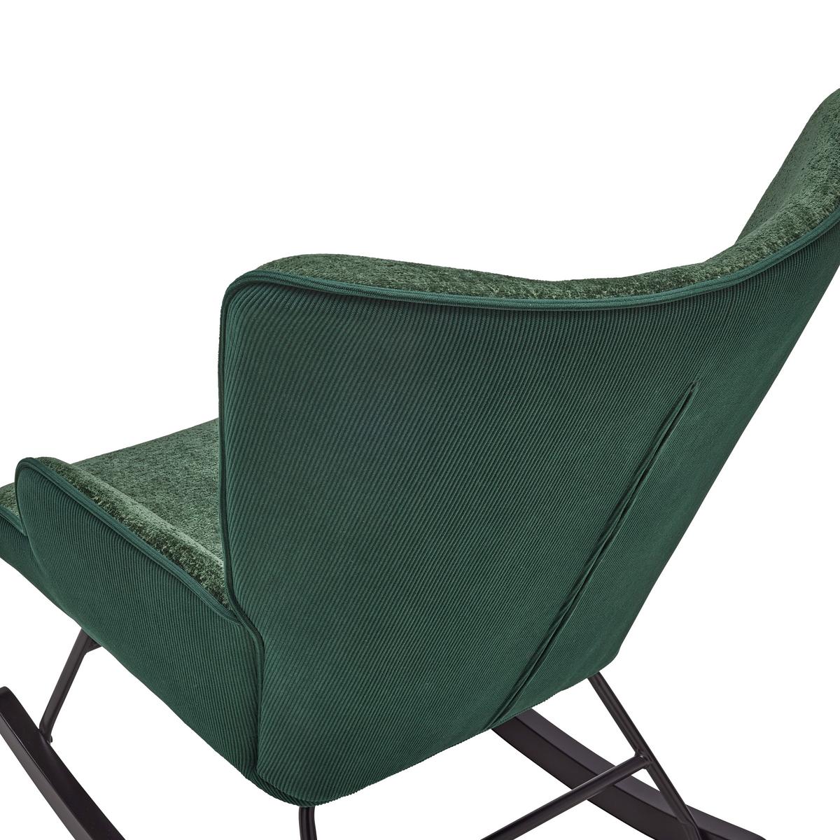 Schaukelstuhl Rock Grün/Schwarz - Schwarz/Grün, MODERN, Holz/Textil (66/90/77cm) - Mömax