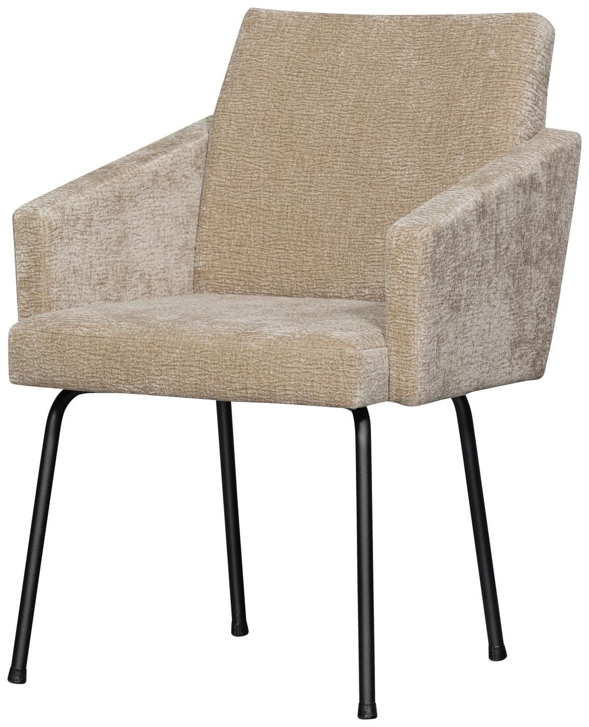 ARMLEHNSTUHL-SET Mount Sandfarben B: 61cm - Sandfarben/Schwarz, MODERN, Textil/Metall (61/82/65cm) - Livetastic