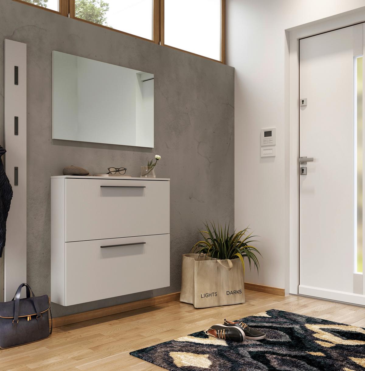 SZAFKA UCHYLNA NA BUTY GW-UTAH - czarny/kaszmir, Basics, materiał drewnopochodny/tworzywo sztuczne (100/85/19cm)