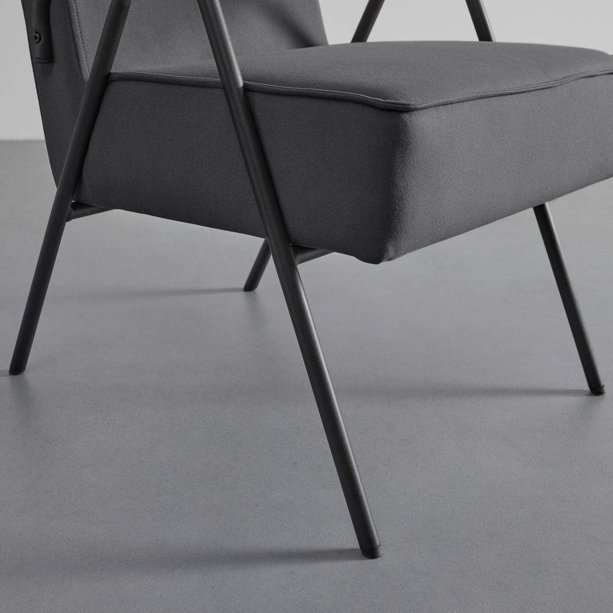 Relaxsessel Nati Grau Mikrofaser - Schwarz/Naturfarben, MODERN, Holz/Textil (52/79/66cm) - Bessagi Home