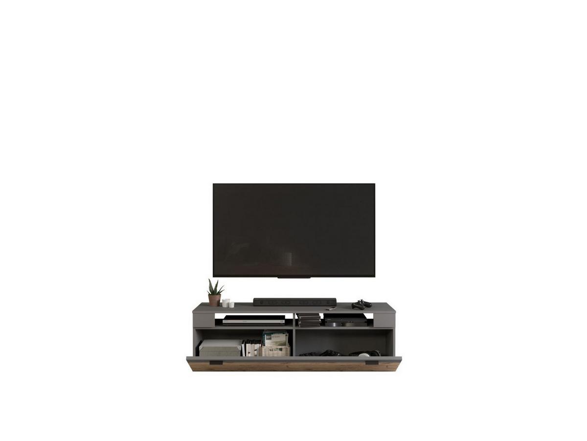 TV- Element Freno ca. 140x42 cm Nox Eiche/Grau - Schwarz, KONVENTIONELL, Holzwerkstoff/Kunststoff (140/42/40cm) - MID.YOU