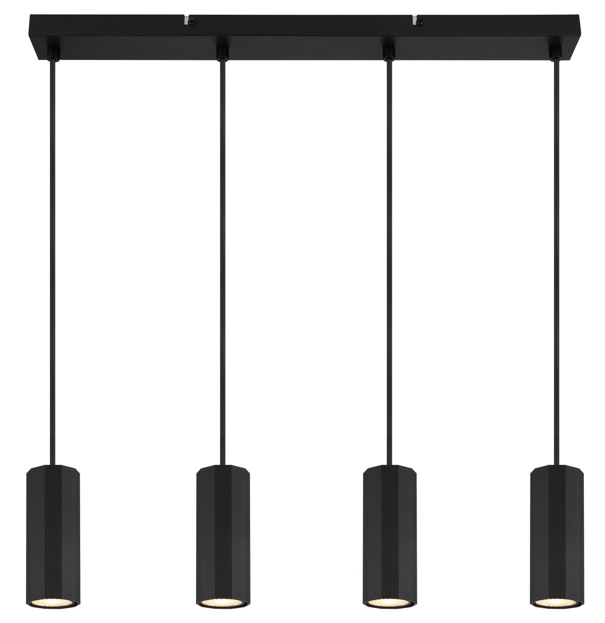 Viseća Svjetiljka James - crna, Design, metal (61/6/120cm) - Globo