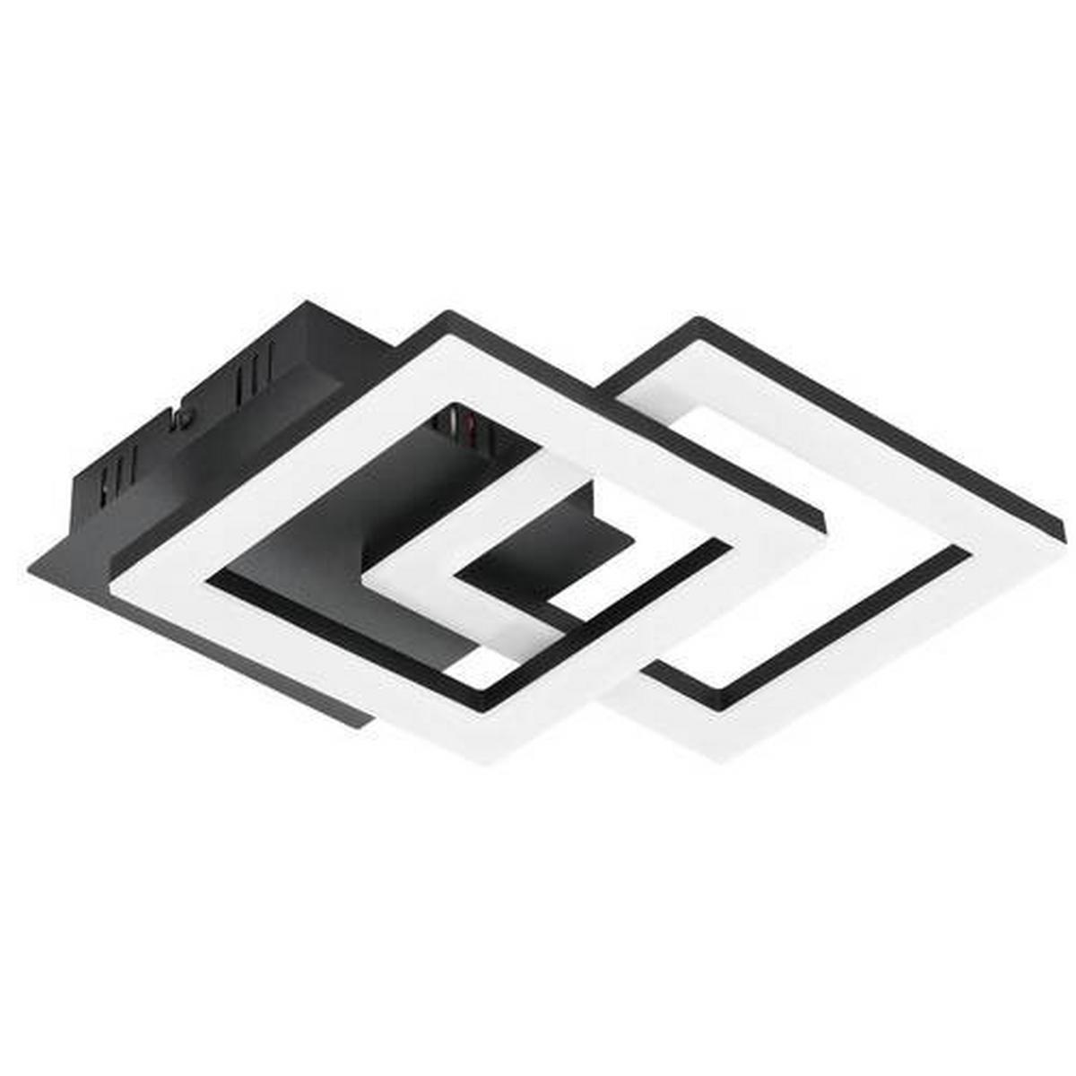 Deckenleuchte Paranday-Z Schwarz max. 15,5 Watt - Schwarz/Weiß, Design, Kunststoff/Metall (47/22,5/6cm) - Eglo