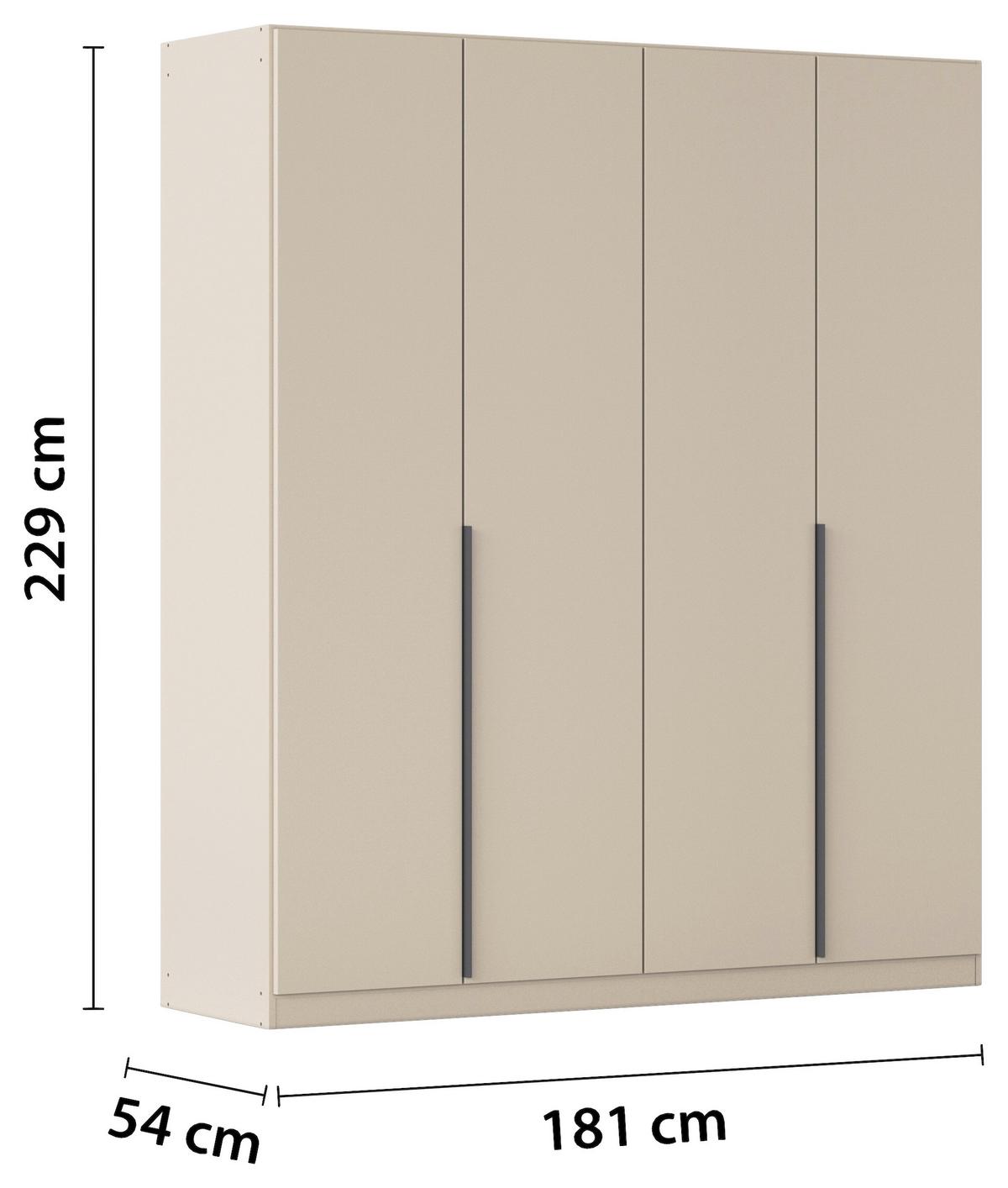 Drehtürenschrank Alabama Champagner - Champagner/Grau, MODERN, Holzwerkstoff/Metall (181/229/54cm) - Rauch Möbel
