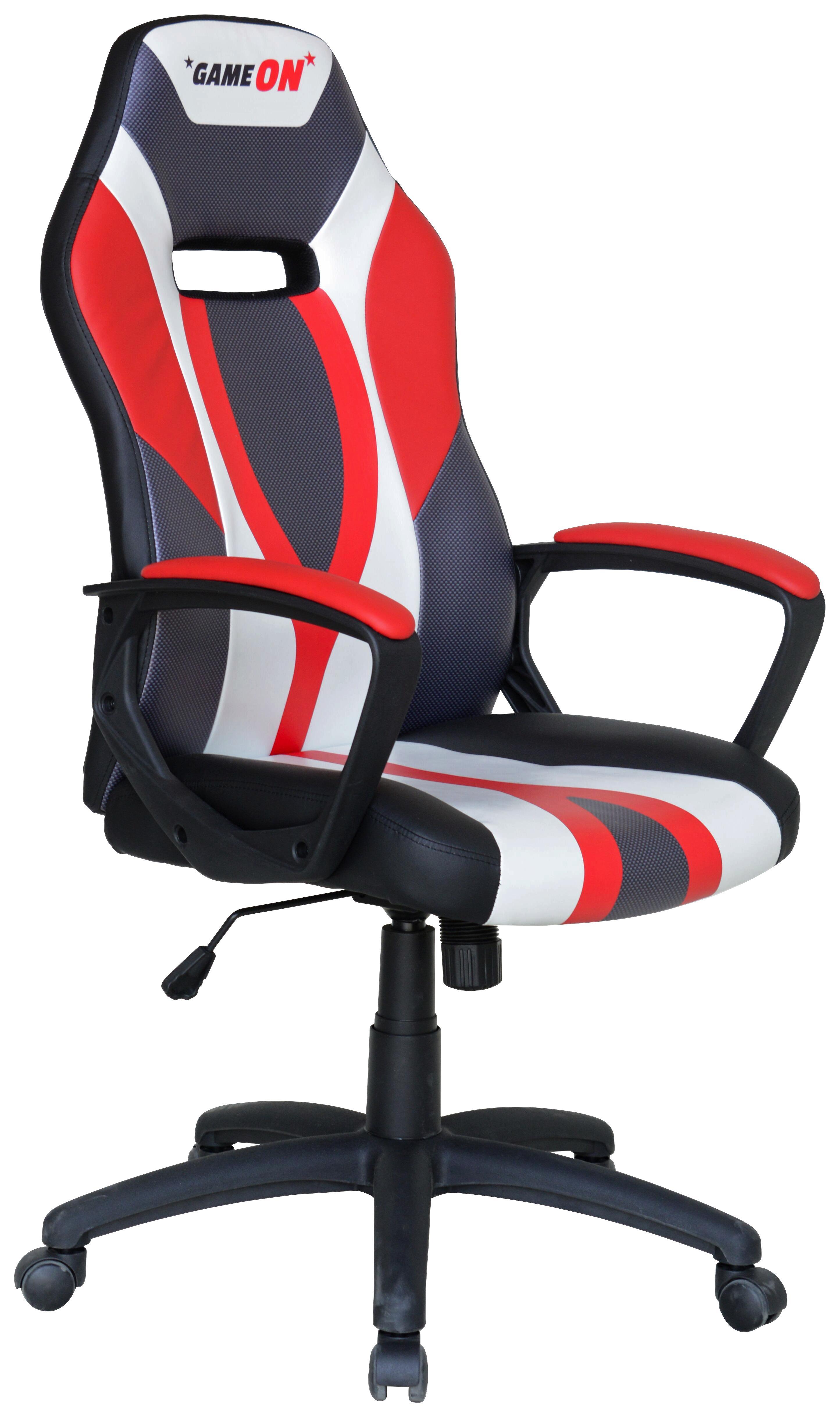 Drehstuhl in Rot/Schwarz - Rot/Schwarz, MODERN, Kunststoff/Textil (61,5/114,5-124/66cm) - Modern Living