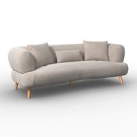 Sofa Elisabeth Bouclé Beige - Beige/Naturfarben, MODERN, Holz/Textil (216/81/94cm) - Bessagi Home
