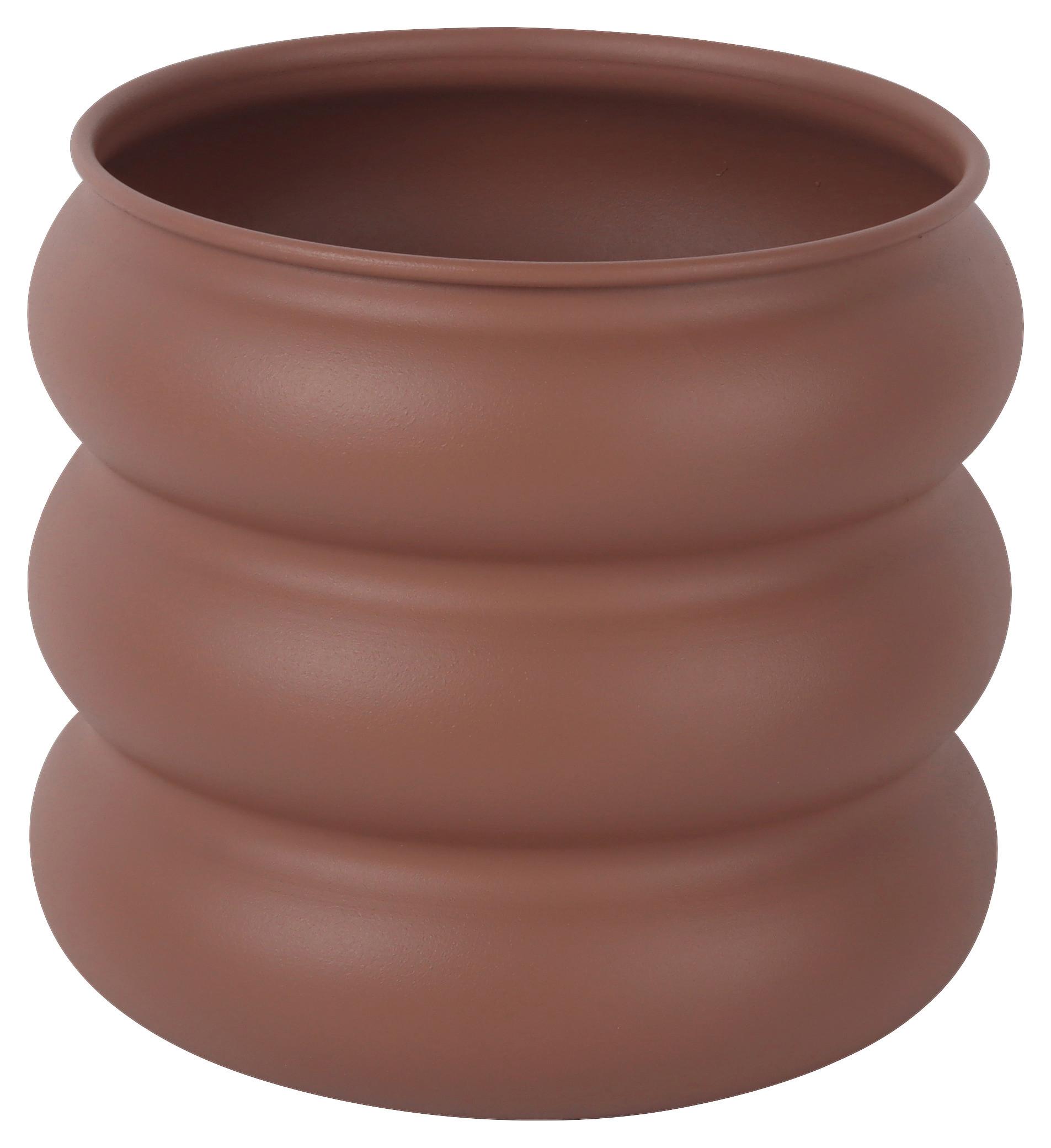 Mască pentru ghiveci Carlo - maro, metal (18,5/18/20cm) - Mömax