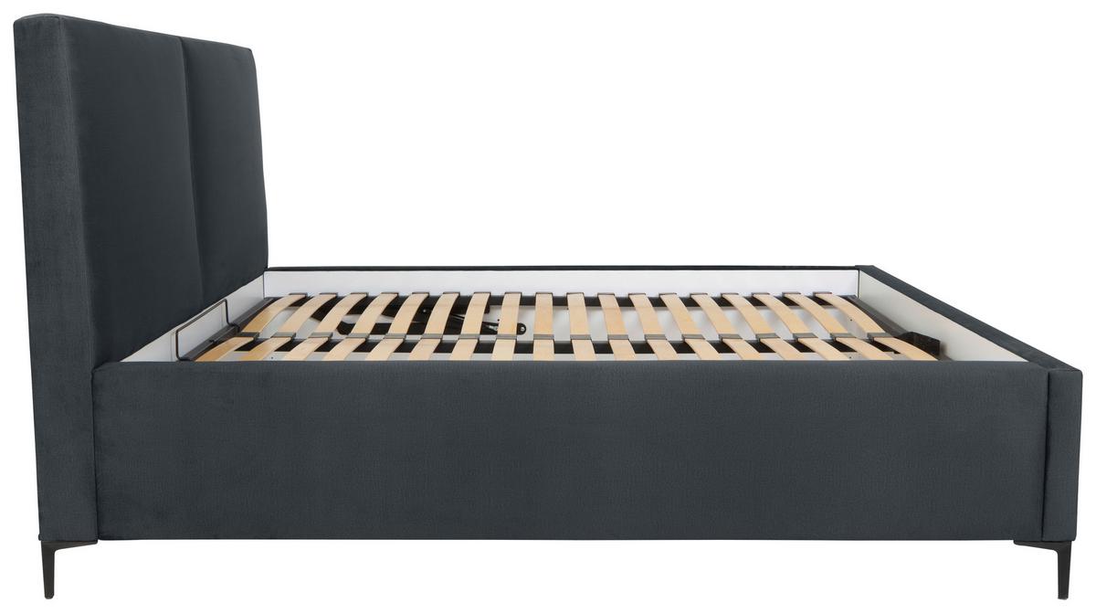 Tapecirani Krevet Palini - jezgra bukve/tamno siva, Moderno, drvo/tekstil (160/200cm) - Modern Living