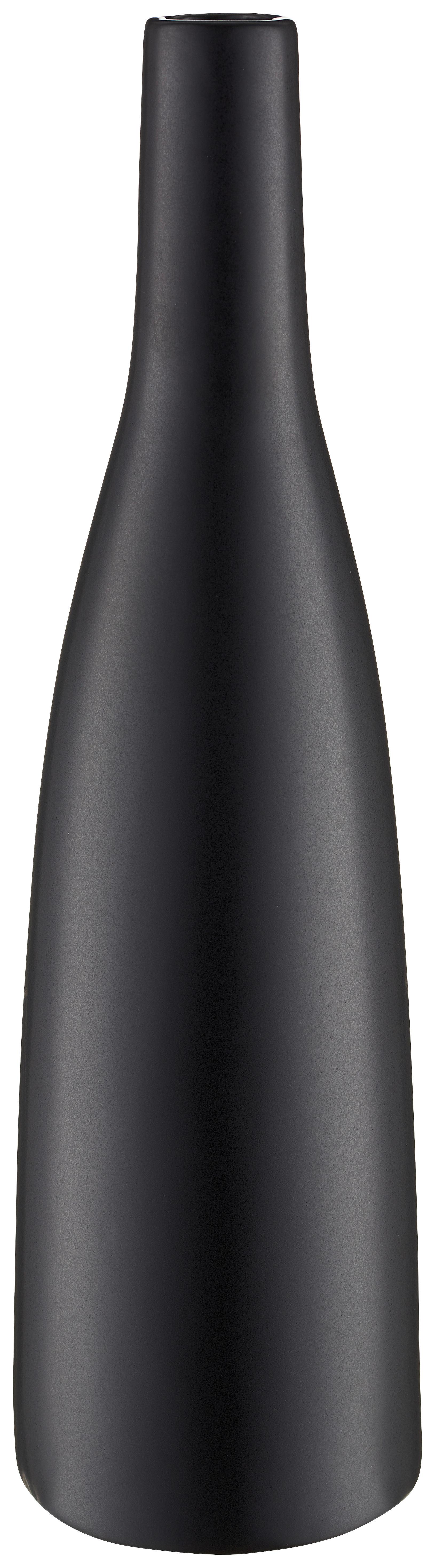 Vase Planico II Schwarz matt - Schwarz, MODERN, Keramik (27cm) - Mömax