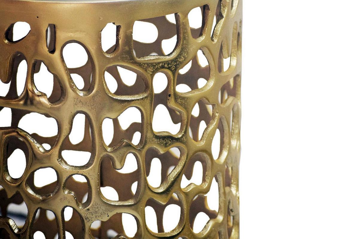 BEISTELLTISCH WL7.524 - Goldfarben, Design, Stein/Metall (30/50/30cm) - Livetastic