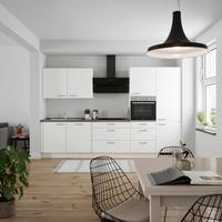 Küchenleerblock Touch High o. Geräte Weiß - Edelstahlfarben/Weiß, MODERN, Holzwerkstoff/Metall (330cm) - Nobilia