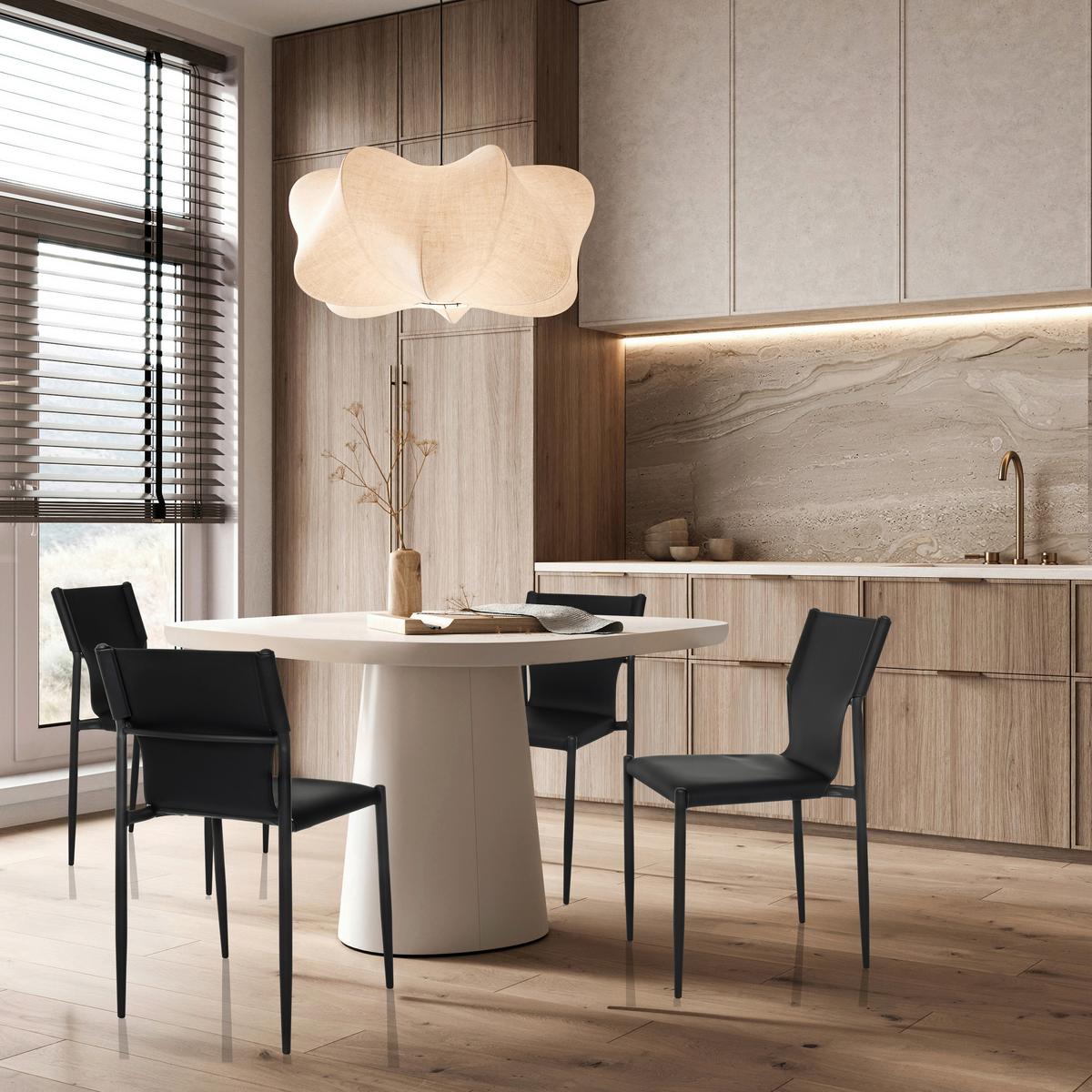 Konferenčni Stol Ellon V, Črna - črna, Moderno, kovina/usnje (44/82/52cm) - MID.YOU