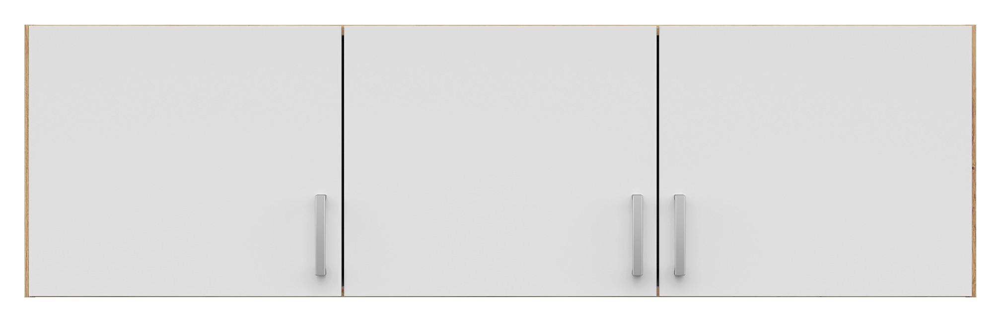 Nastavek Za Omaro Brando, Bela, Hrast, Š. 136 Cm - srebrne barve/bela, Konvencionalno, umetna masa/leseni material (136/39/54cm)