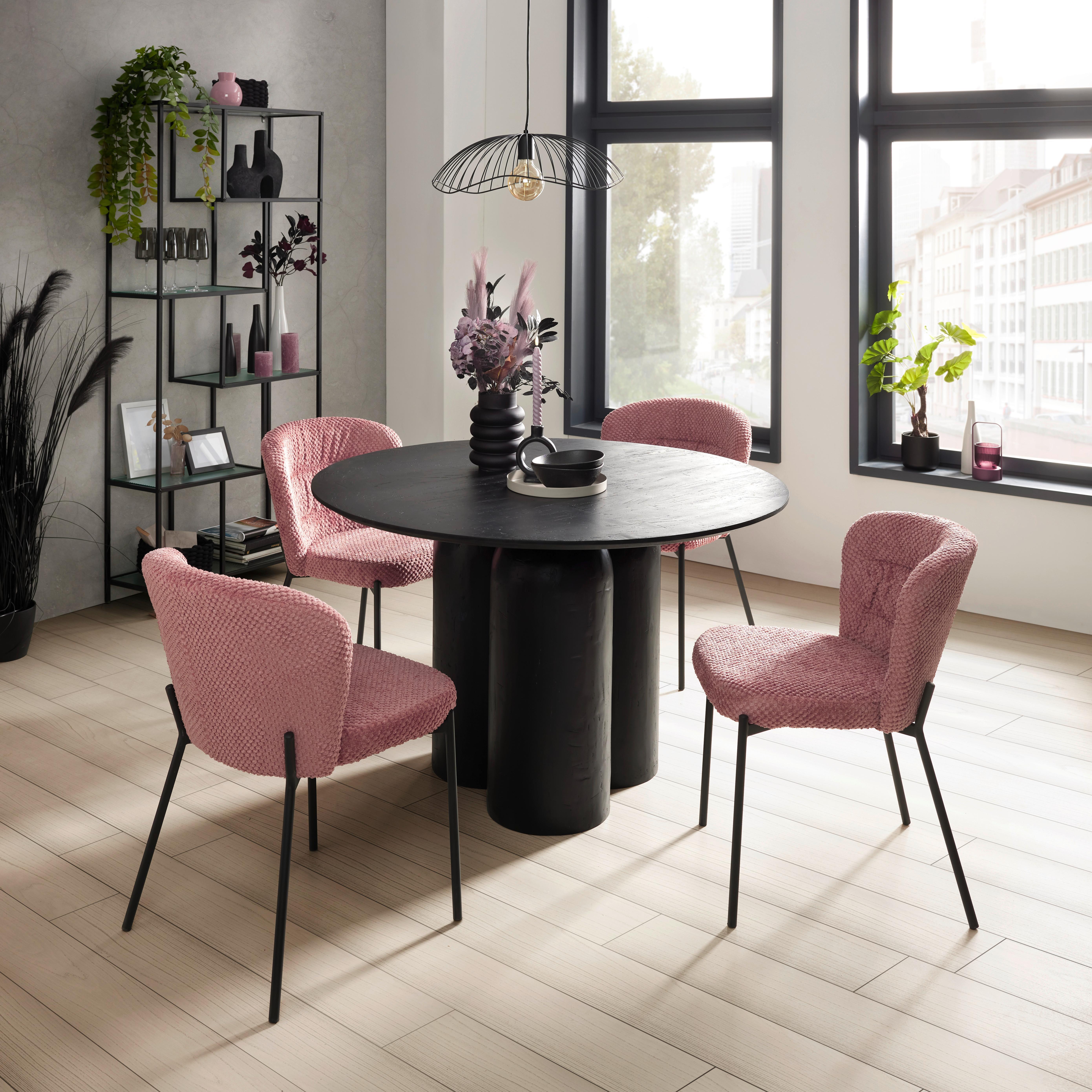 Esstisch Paris Schwarz MDF mit Gipsputz Finish - Schwarz, MODERN, Holzwerkstoff (120/120/76cm) - Mömax