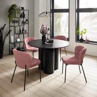 Esstisch Paris Schwarz MDF mit Gipsputz Finish - Schwarz, MODERN, Holzwerkstoff (120/120/76cm) - Mömax