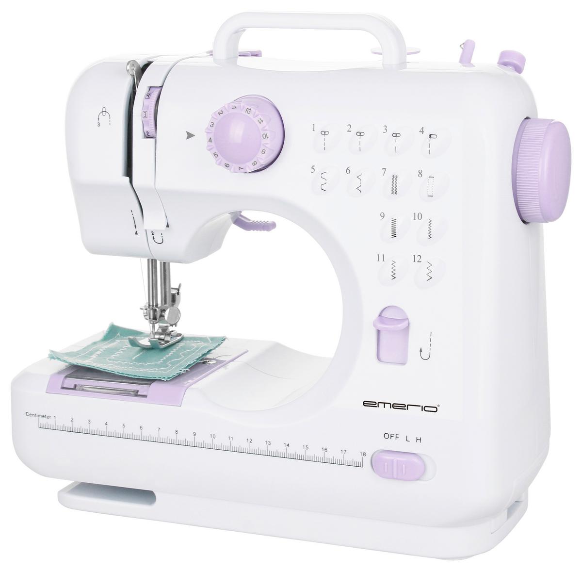 MASZYNA DO SZYCIA SEWING MACHINE - biały, Basics, tworzywo sztuczne (29,6/31,3/14,7cm) - EMERIO
