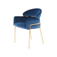 Karosszék Vnzpv-Blu - aranyszínű/kék, Modern, műanyag/textil (58/79/57cm) - Kayoom