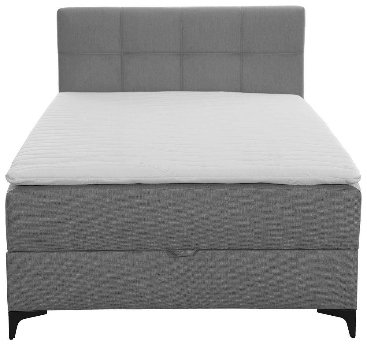 Boxbett Freddie ca. 120x200 Dunkelgrau - Dunkelgrau/Schwarz, MODERN, Textil (120/200cm) - MID.YOU