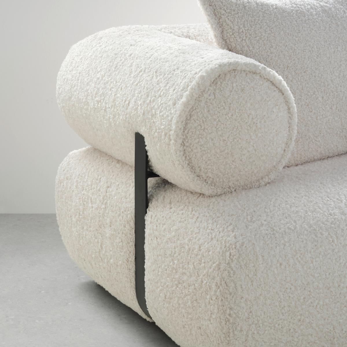Wohnlandschaft Casimir in Weiss - Creme/Schwarz, LIFESTYLE, Kunststoff/Textil (310/180cm) - Premium Living