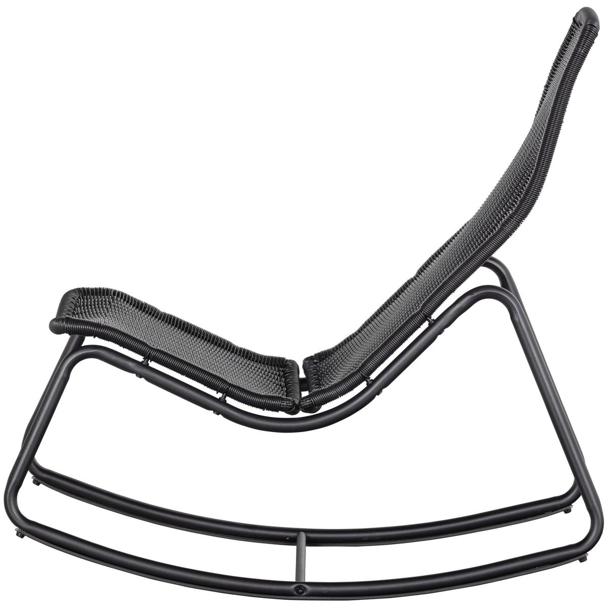 Schaukelstuhl Tom Schwarz - Schwarz, Design, Textil/Metall (51/97/95cm) - Gardenson