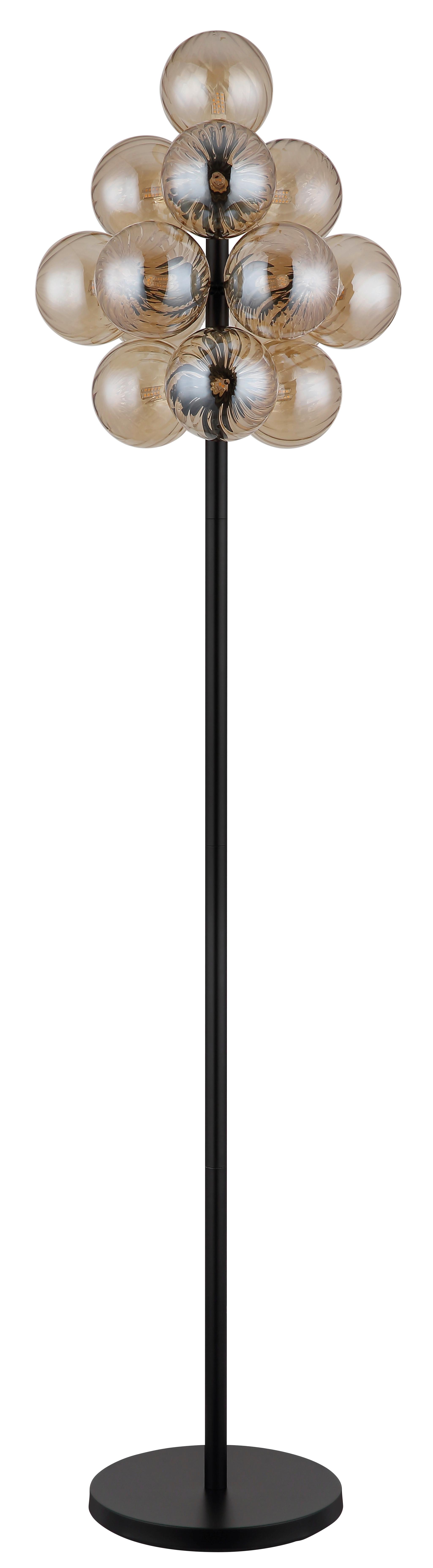 STEHLEUCHTE 56146S - Schwarz/Orange, Design, Glas/Kunststoff (39,5/160cm) - Globo