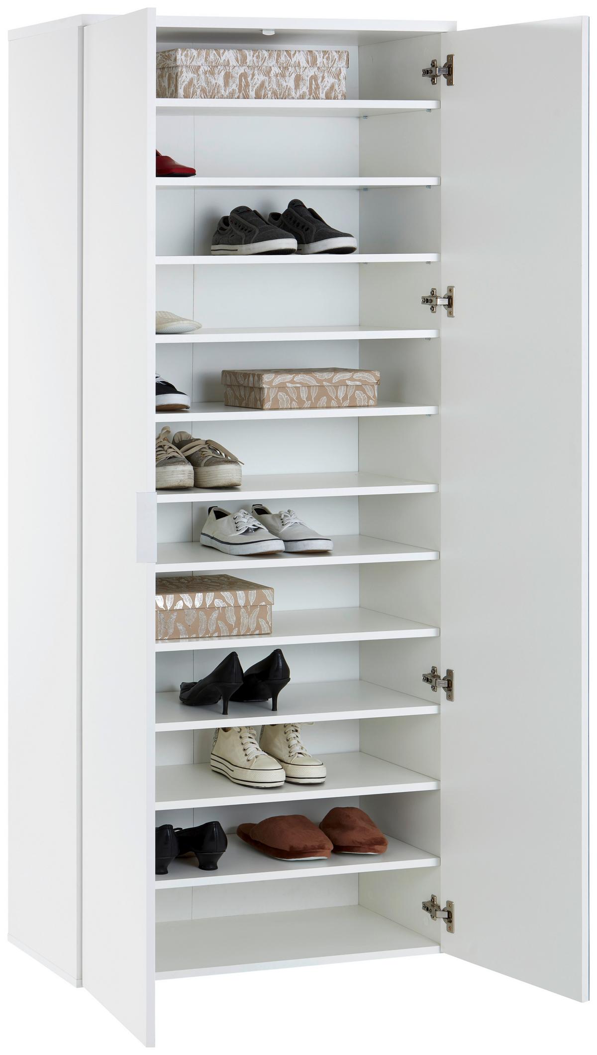 Dulap pentru pantofi MX 150 - alb, Modern, material pe bază de lemn (80/190/38cm) - Modern Living