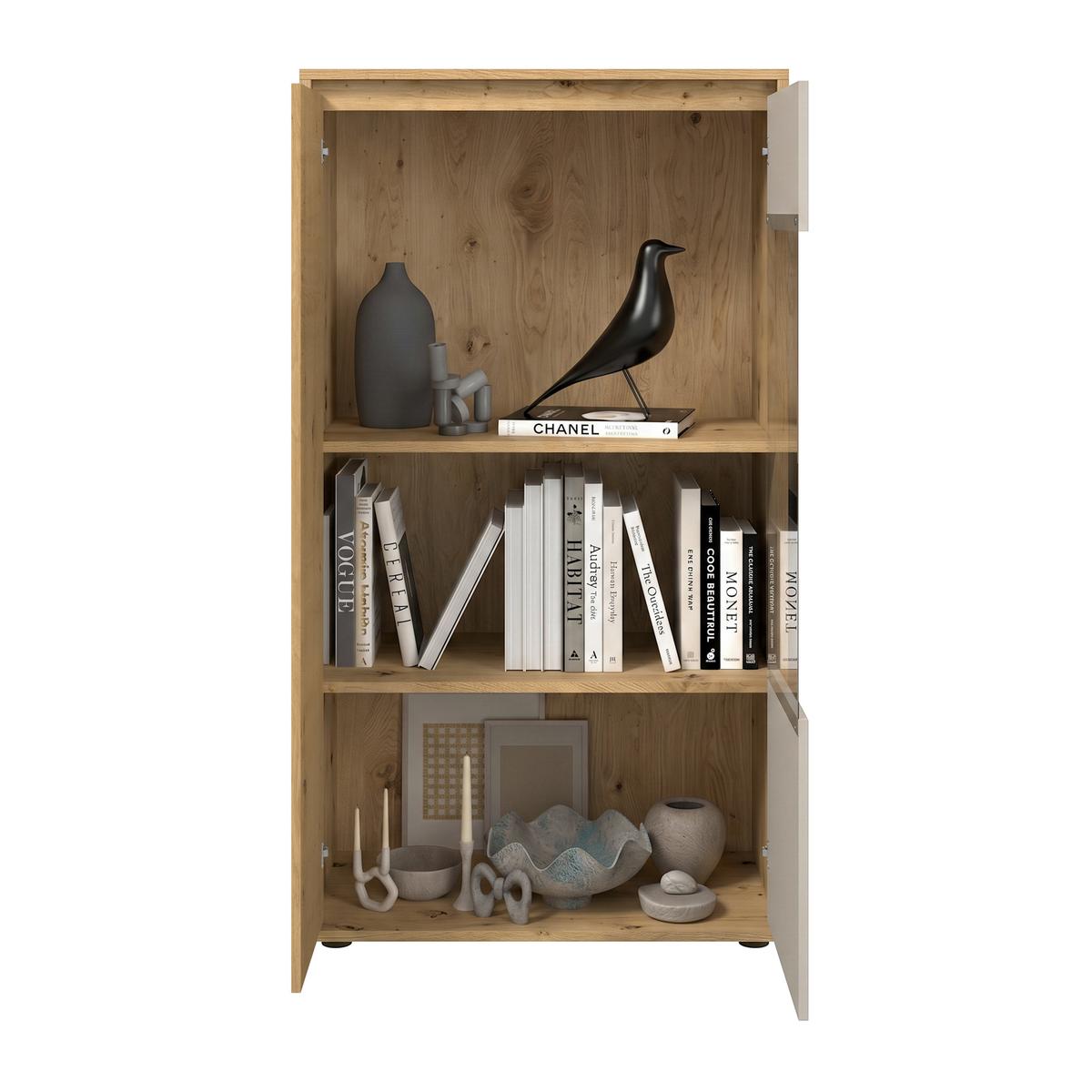 Regal Za Dnevni Boravak Caneva - kašmir/hrast Artisan, Moderno, staklo/drvni materijal (267,5/135/40cm) - Modern Living