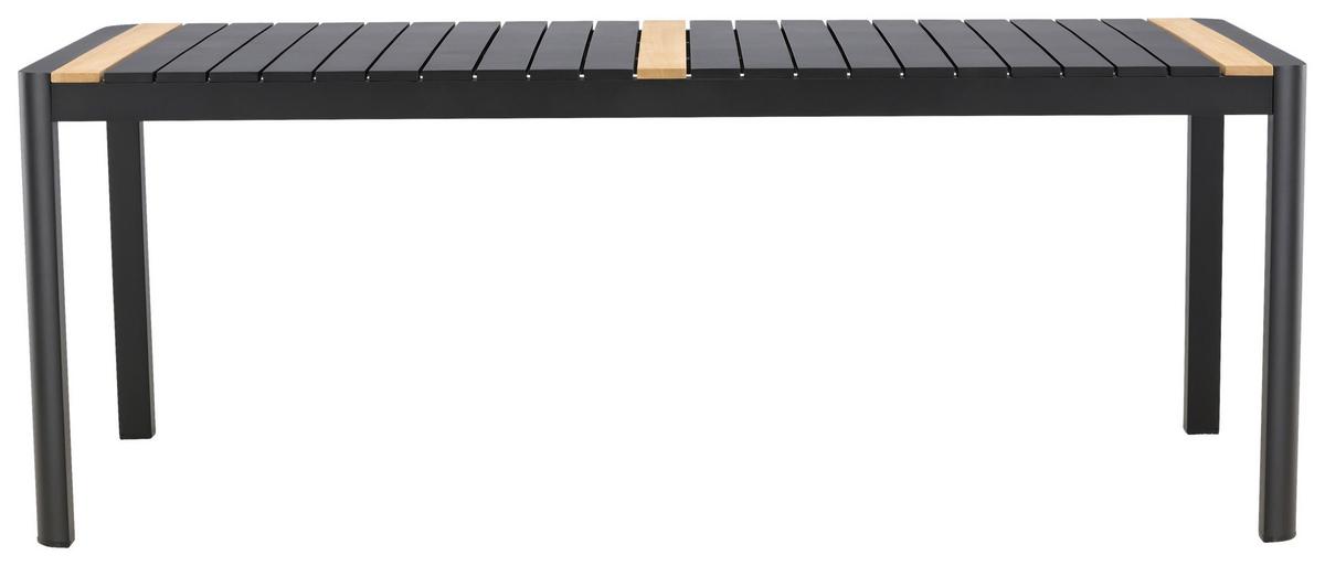 GARTENTISCH TOGO - Schwarz, KONVENTIONELL, Holz/Metall (100/75/200cm) - Gardenson