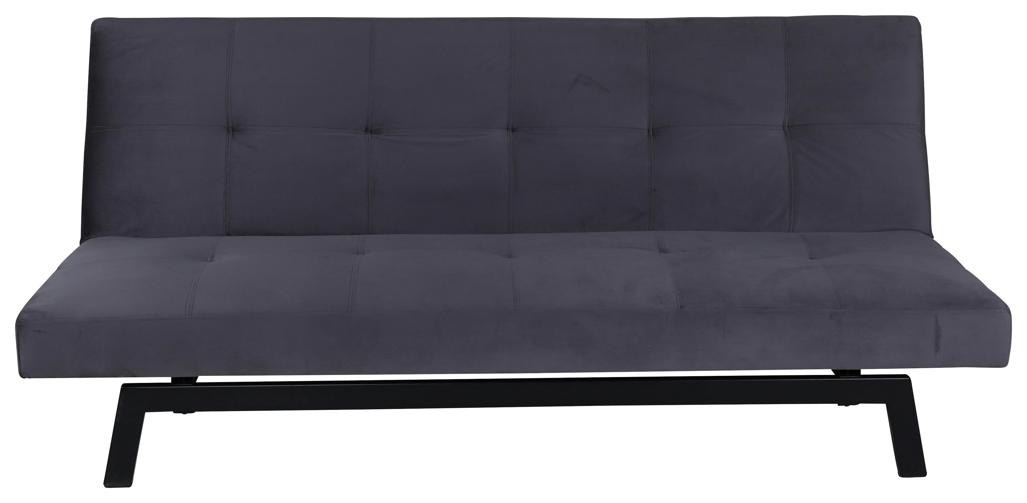 SCHLAFSOFA BODIL - Dunkelgrau, Design, Textil/Metall (180/80/55cm) - Livetastic