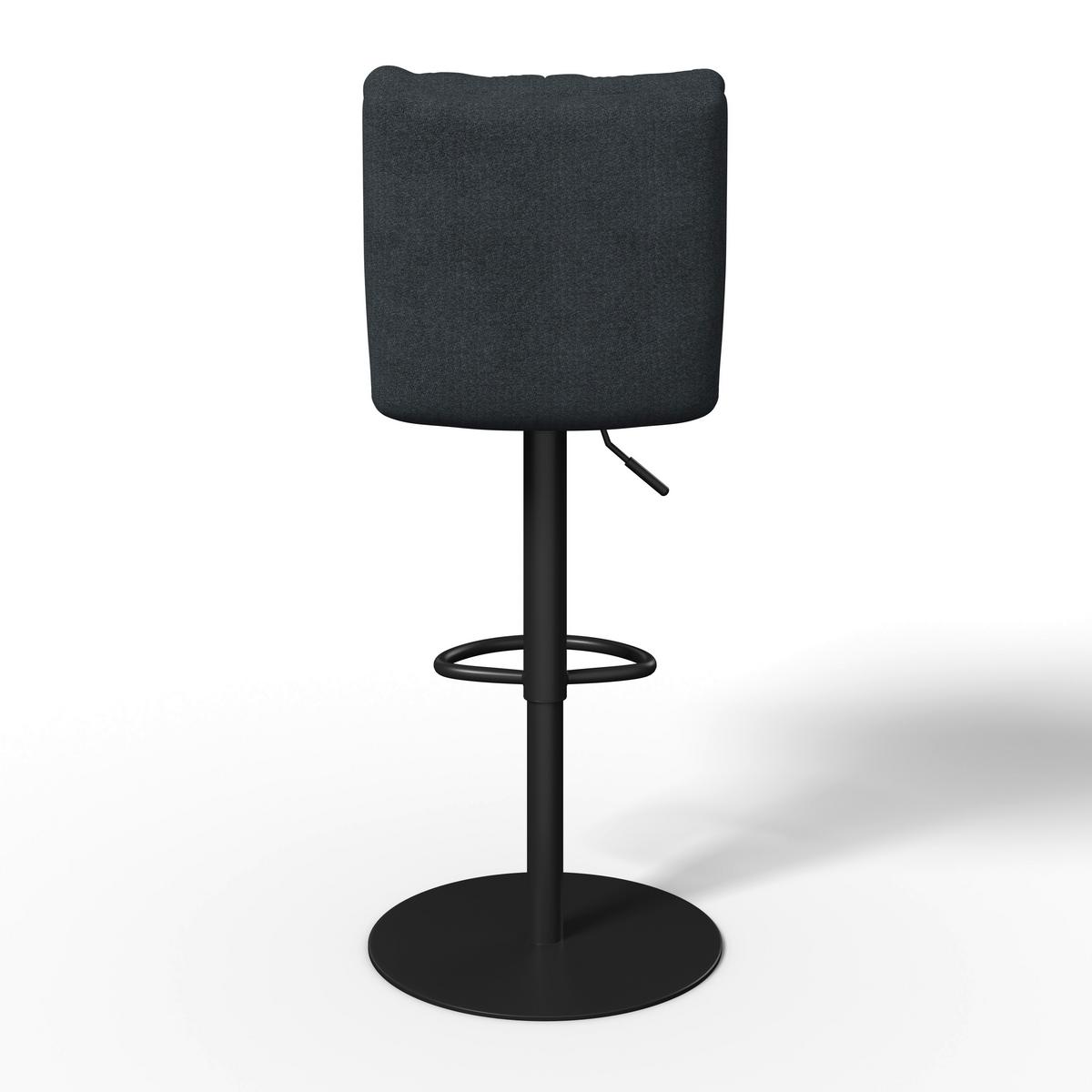 Barhocker Caja Schwarz Struktur Gepolstert - Schwarz, MODERN, Holz/Textil (47/87-107/49cm) - Bessagi Home