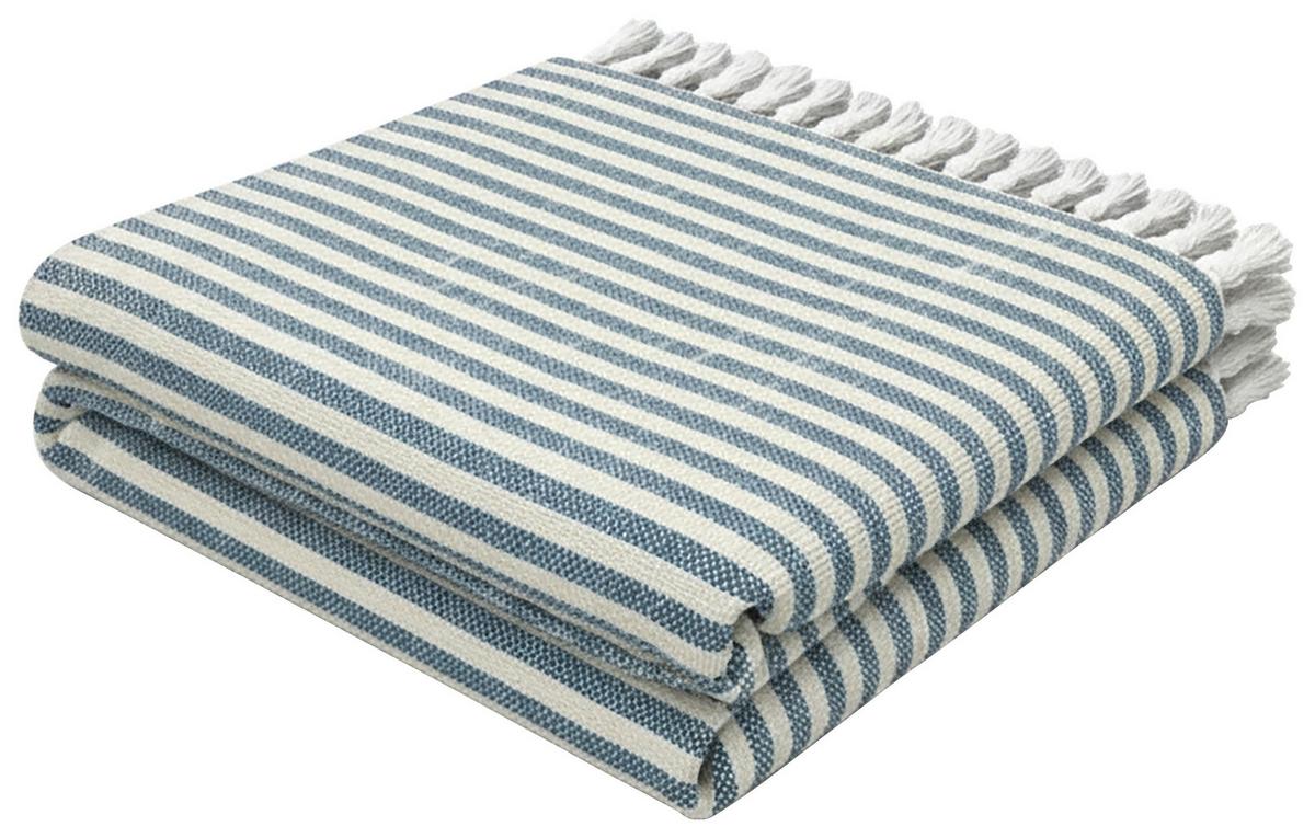 Decke Marion Blau ca. 130x170 cm - Blau, MODERN, Textil (130/170cm) - Bessagi Garden