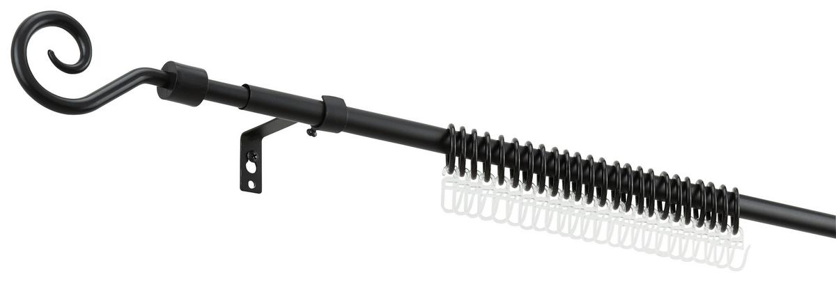 Vorhangstangenset Black Night ca. 130-240cm - Schwarz, Kunststoff/Metall (130-240cm) - Based