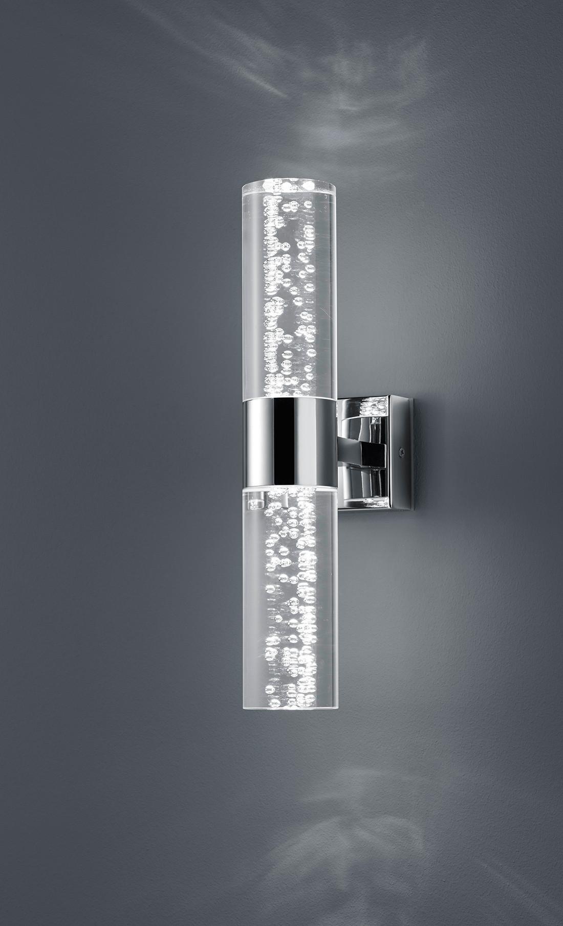 Badezimmer-Wandleuchte Bolsa Chromfarben/Klar 3,2 Watt - Klar/Chromfarben, Design, Kunststoff/Metall (30,0/7,0/12,0cm) - Trio Leuchten